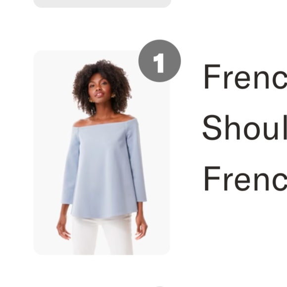 Tuckernuck French Blue Miranda Off the shoulder blouse size XS - Picture 2 of 6